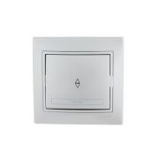 Переключатель проходной 1-кл. СП Mira 10А IP20 со вставкой сер. метал. LEZARD 701-1010-105