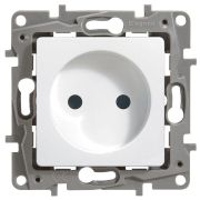 Розетка 1-м СП Etika 16А IP31 250В 2P без заземл. защ. шторки немецк. стандарт винтов. клеммы механизм бел. IEK 672234